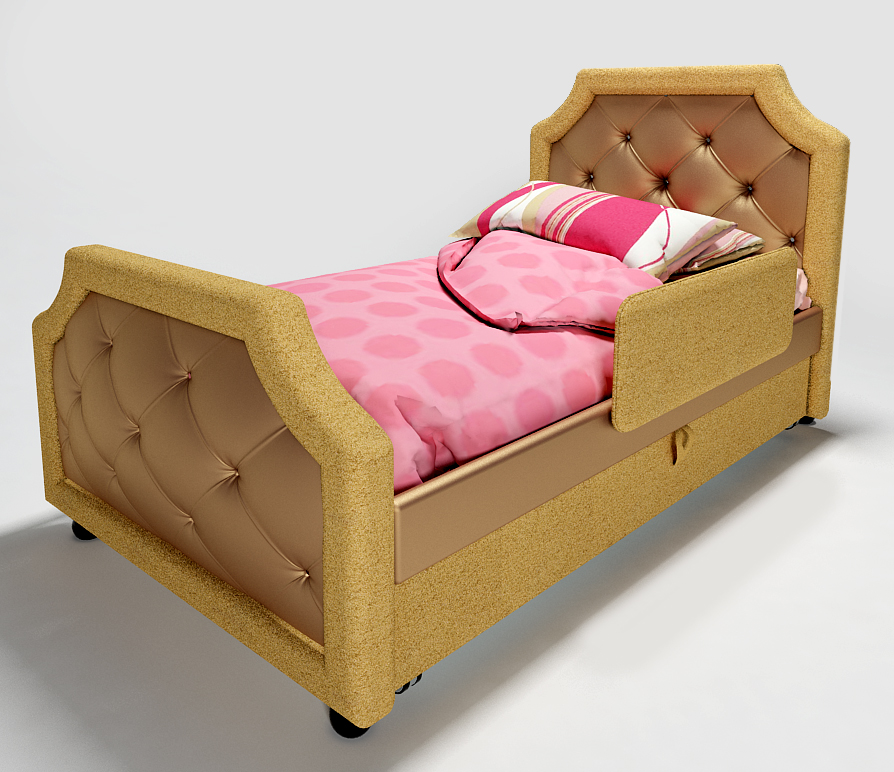 Кровать для девочки от 7 лет и старше с мягкой спинкой