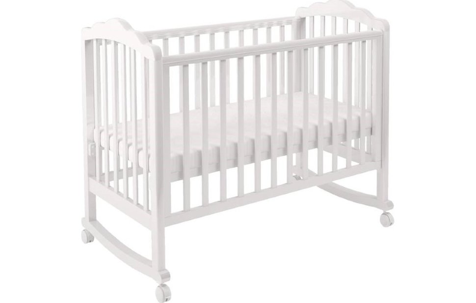 Детская кроватка для новорожденных белая фото