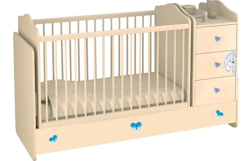 Кроватка детская трансформер с маятником и комодом схема сборки